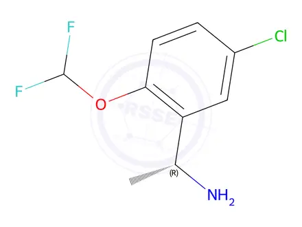 Chemical structure of (R)-1-(5-Chloro-2-(difluoromethoxy)phenyl)ethan-1-amine