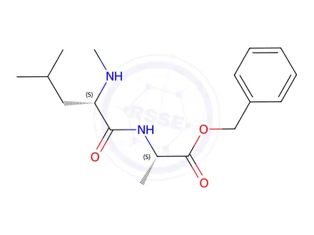 Chemical structure of Benzyl methyl-L-leucyl-L-alaninate