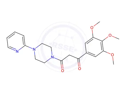 Chemical structure of 1-(2-Pyridyl)-4-[3-(3,4,5-trimethoxyphenyl)-1,3-dioxopropyl]piperazine