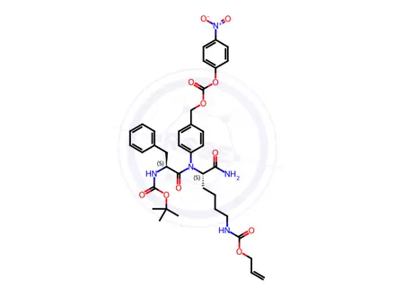 Chemical structure of Boc-Phe-(Alloc)Lys-PAB-PNP