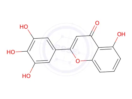 Chemical structure of 5-Hydroxy-2-(3,4,5-trihydroxyphenyl)-4H-1-benzopyran-4-one