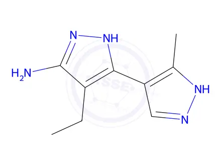 Chemical structure of 4-Ethyl-5'-methyl-1h,1'h-[3,4'-bipyrazol]-5-amine