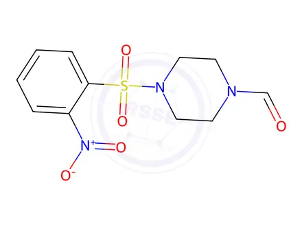 Chemical structure of 4-(2-Nitrobenzenesulfonyl)piperazine-1-carbaldehyde