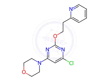 Chemical structure of 4-[6-Chloro-2-(2-(pyridin-2-yl)ethoxy)pyrimidin-4-yl]morpholine