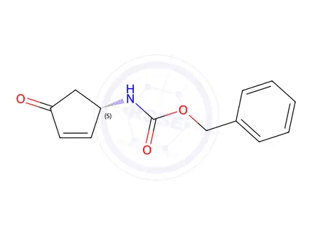 Chemical structure of Benzyl (S)-(4-oxocyclopent-2-en-1-yl)carbamate