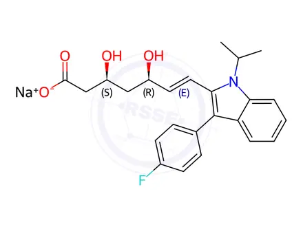 Chemical structure of (3S,5R)-Fluvastatin Sodium Salt