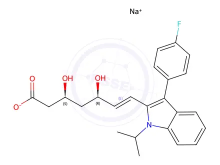 Chemical structure of (3S,5R)-Fluvastatin Sodium Salt