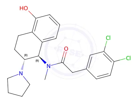 Chemical structure of 3,4-dichloro-N-methyl-N-(2-(pyrrolidin-1-yl)-1,2,3,4-tetrahydro-5-hydroxynaphthalen-1-yl)benzeneacetamide