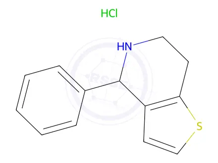 Chemical structure of 4-phenyl-4H,5H,6H,7H-thieno[3,2-c]pyridine hydrochloride