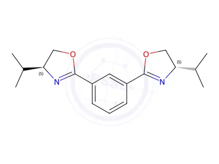 Chemical structure of Oxazole, 2,2'-(1,3-phenylene)bis[4,5-dihydro-4-(1-methylethyl)-, (4S,4'S)-
