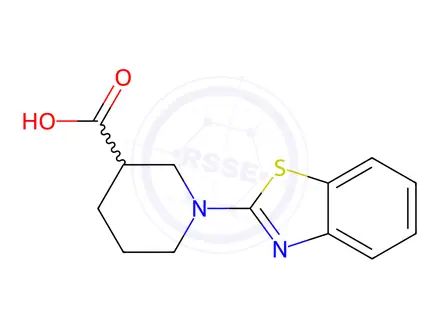 Chemical structure of 1-(Benzo[d]thiazol-2-yl)piperidine-3-carboxylic acid
