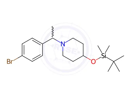 Chemical structure of 1-(1-(4-Bromophenyl)ethyl)-4-((tert-butyldimethylsilyl)oxy)piperidine
