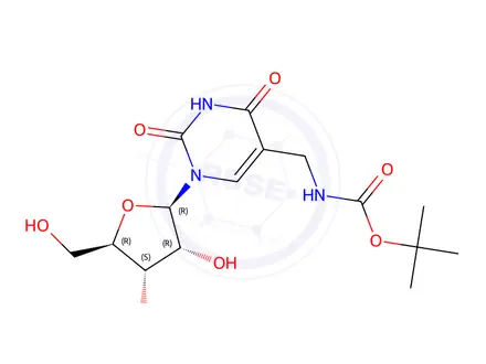 Chemical structure of 5-N-Boc-aminomethyluridine