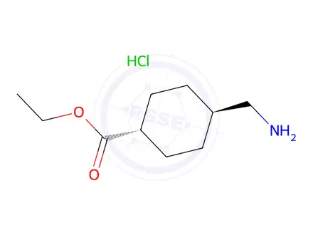 Chemical structure of trans-Ethyl 4-(aminomethyl)cyclohexanecarboxylate hydrochloride