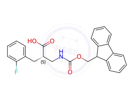 Chemical structure of Fmoc-(S)-3-amino-2-(2-fluorobenzyl)propanoicacid