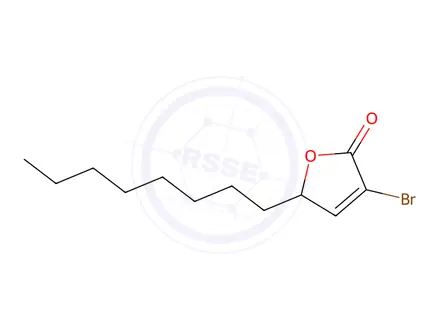 Chemical structure of (±)-3-bromo-5-octylfuran-2(5H)-one