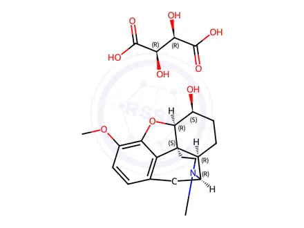 Chemical structure of Dihydrocodeine hydrogen tartrate (Y0000216)