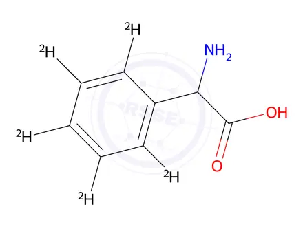 Chemical structure of D,L-2-Phenylglycine-d5