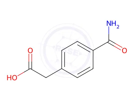 Chemical structure of (4-carbamoylphenyl)acetic acid