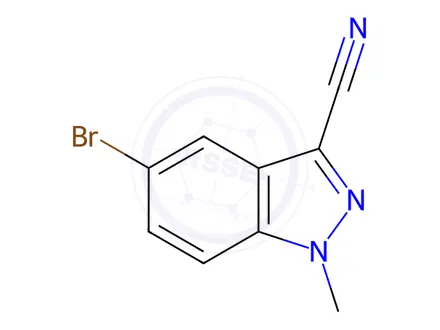 Chemical structure of 5-Bromo-1-methyl-1H-indazole-3-carbonitrile