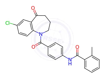Chemical structure of N-(4-(7-chloro-5-oxo-2,3,4,5-tetrahydro-1H-benzo[b]azepine-1-carbonyl)phenyl)-2-methylbenzamide