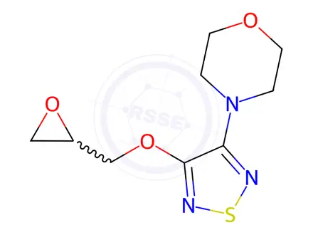 Chemical structure of rac 4-[4-(Oxiranylmethoxy)-1,2,5-thiadiazol-3-yl]morpholine