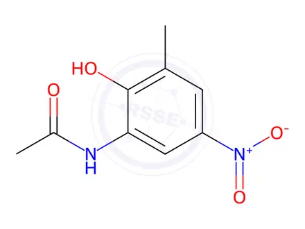 Chemical structure of N-(2-hydroxy-3-methyl-5-nitrophenyl)acetamide