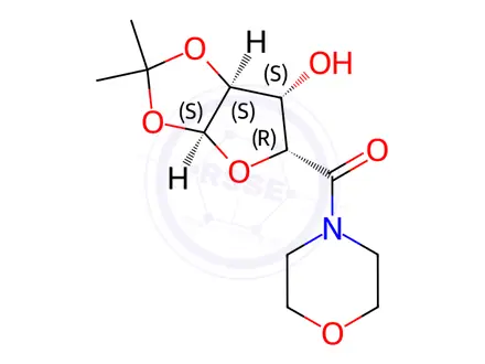 Chemical structure of ((3aS,5R,6S,6aS)-6-hydroxy-2,2-dimethyltetrahydrofuro[2,3-d][1,3]dioxol-5-yl)(morpholino)methanone