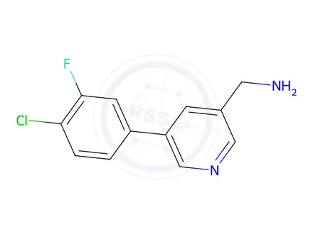 Chemical structure of (5-(4-Chloro-3-fluorophenyl)pyridin-3-yl)methanamine
