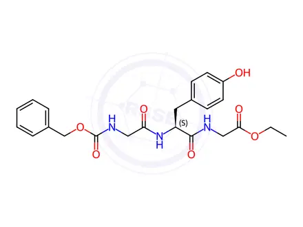 Chemical structure of carbobenzoxy-glycyl-tyrosyl-glycine ethyl ester