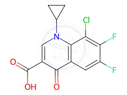 Chemical structure of 8-Chloro-1-cyclopropyl-6,7-difluoro-1,4-dihydro-4-oxo-3-quinolinecarboxylic Acid