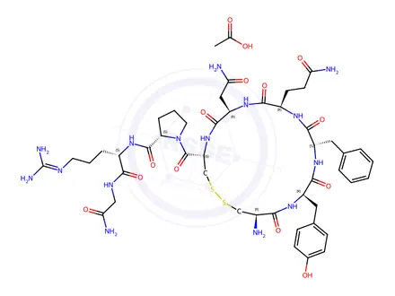 Chemical structure of Arginine Vasopressin Diacetate