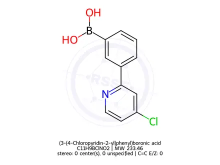 Chemical structure of (3-(4-Chloropyridin-2-yl)phenyl)boronic acid
