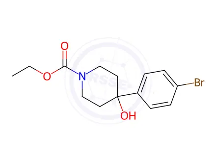 Chemical structure of ethyl 4-(4-bromophenyl)-4-hydroxypiperidine-1-carboxylate