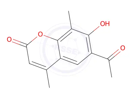 Chemical structure of 6-Acetyl-7-hydroxy-4,8-dimethyl-2H-chromen-2-one
