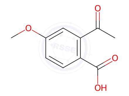 Chemical structure of Benzoic acid, 2-acetyl-4-methoxy-