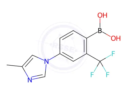 Chemical structure of (4-(4-Methyl-1H-imidazol-1-yl)-2-(trifluoromethyl)phenyl)boronic acid