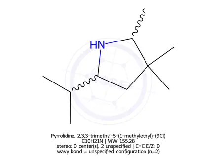 Chemical structure of Pyrrolidine, 2,3,3-trimethyl-5-(1-methylethyl)-(9CI)