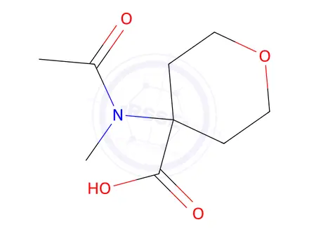 Chemical structure of 4-(n-Methylacetamido)tetrahydro-2h-pyran-4-carboxylic acid