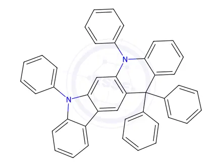 Chemical structure of 5H-Indolo[3,2-b]acridine, 7,13-dihydro-5,7,13,13-tetraphenyl-,