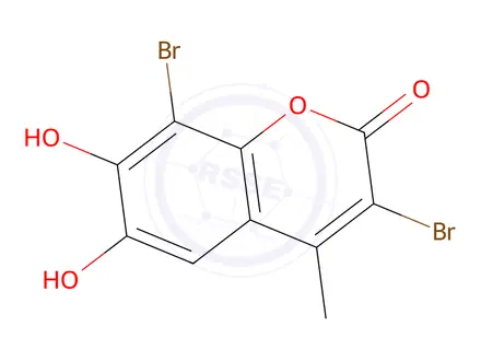Chemical structure of 3,8-Dibromo-6,7-dihydroxy-4-methyl-2H-chromen-2-one