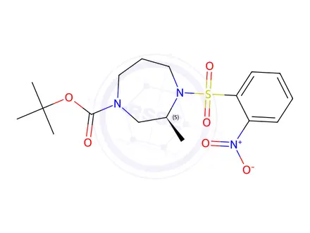 Chemical structure of (S)-tert-Butyl 3-methyl-4-((2-nitrophenyl)sulfonyl)-1,4-diazepane-1-carboxylate