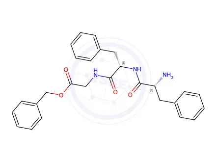 Chemical structure of phenylalanyl-phenylalanyl-glycine benzyl ester