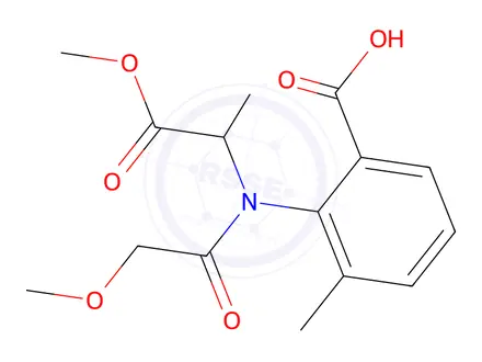 Chemical structure of 2-[(2-Methoxyacetyl)(2-methoxy-1-methyl-2-oxoethyl)amino]-3-methylbenzoic Acid