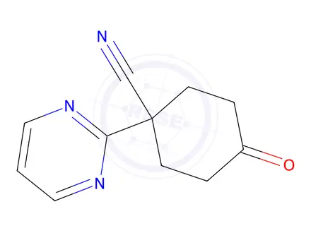 Chemical structure of 4-Oxo-1-(pyrimidin-2-yl)cyclohexanecarbonitrile