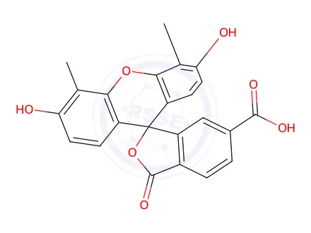 Chemical structure of 6-carboxy-4',5'-dimethylfluorescein