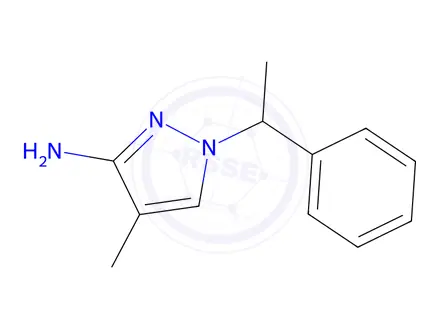 Chemical structure of 4-Methyl-1-(1-phenylethyl)-1H-pyrazol-3-amine