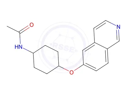 Chemical structure of N-(Trans-4-(isoquinolin-6-yloxy)cyclohexyl)acetamide