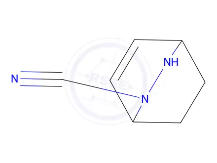 Chemical structure of 2,3-Diazabicyclo[2.2.2]oct-5-ene-2-carbonitrile(9CI)