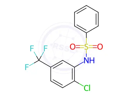 Chemical structure of N-(2-chloro-5-(trifluoromethyl)phenyl)benzenesulfonamide